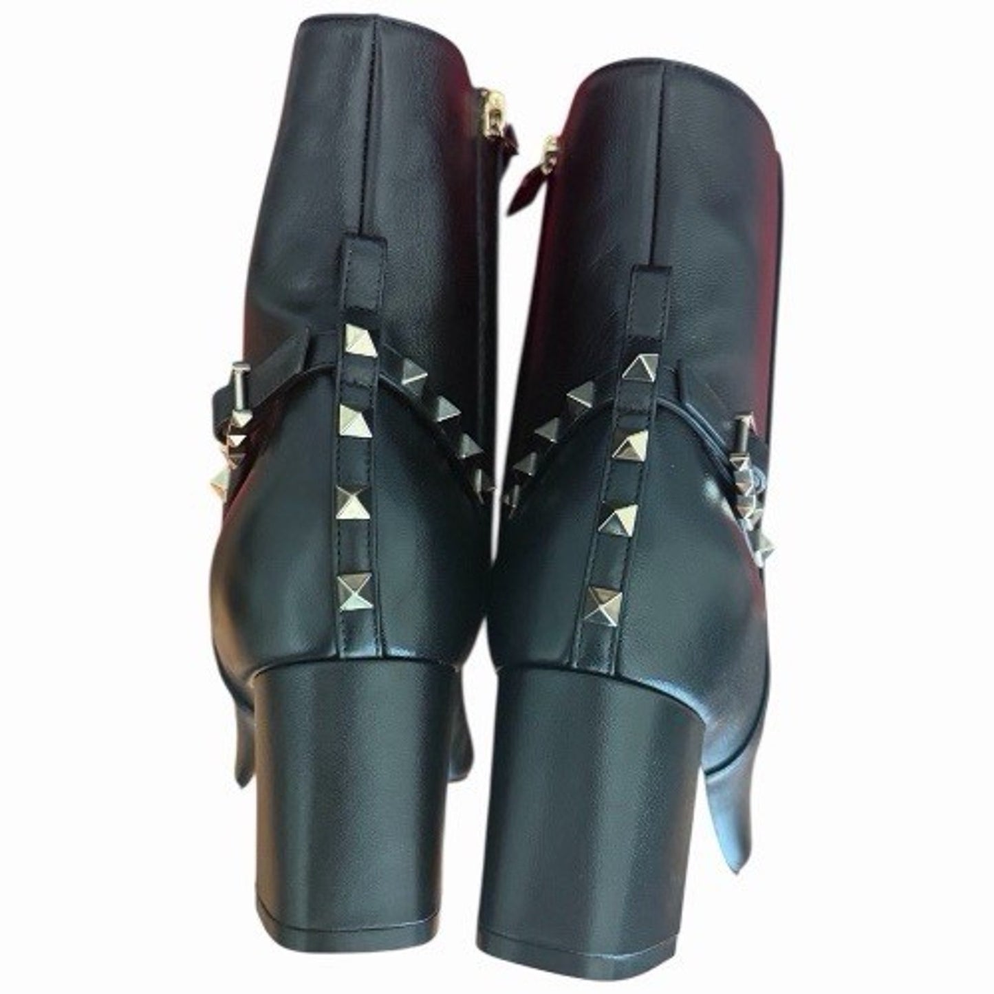 Valentino Garavani Rockstud Ankle Boots Black Leather Size 41 New in Box