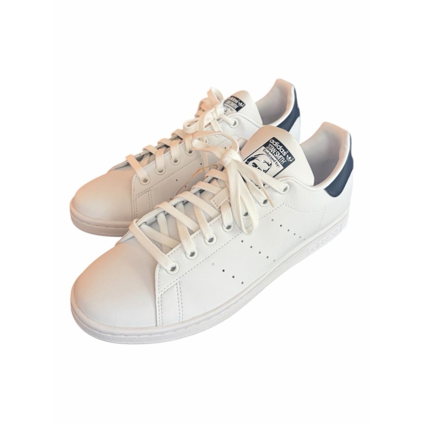 Adidas Stan Smith White Navy Leather Sneakers Women’s 11 NIB
