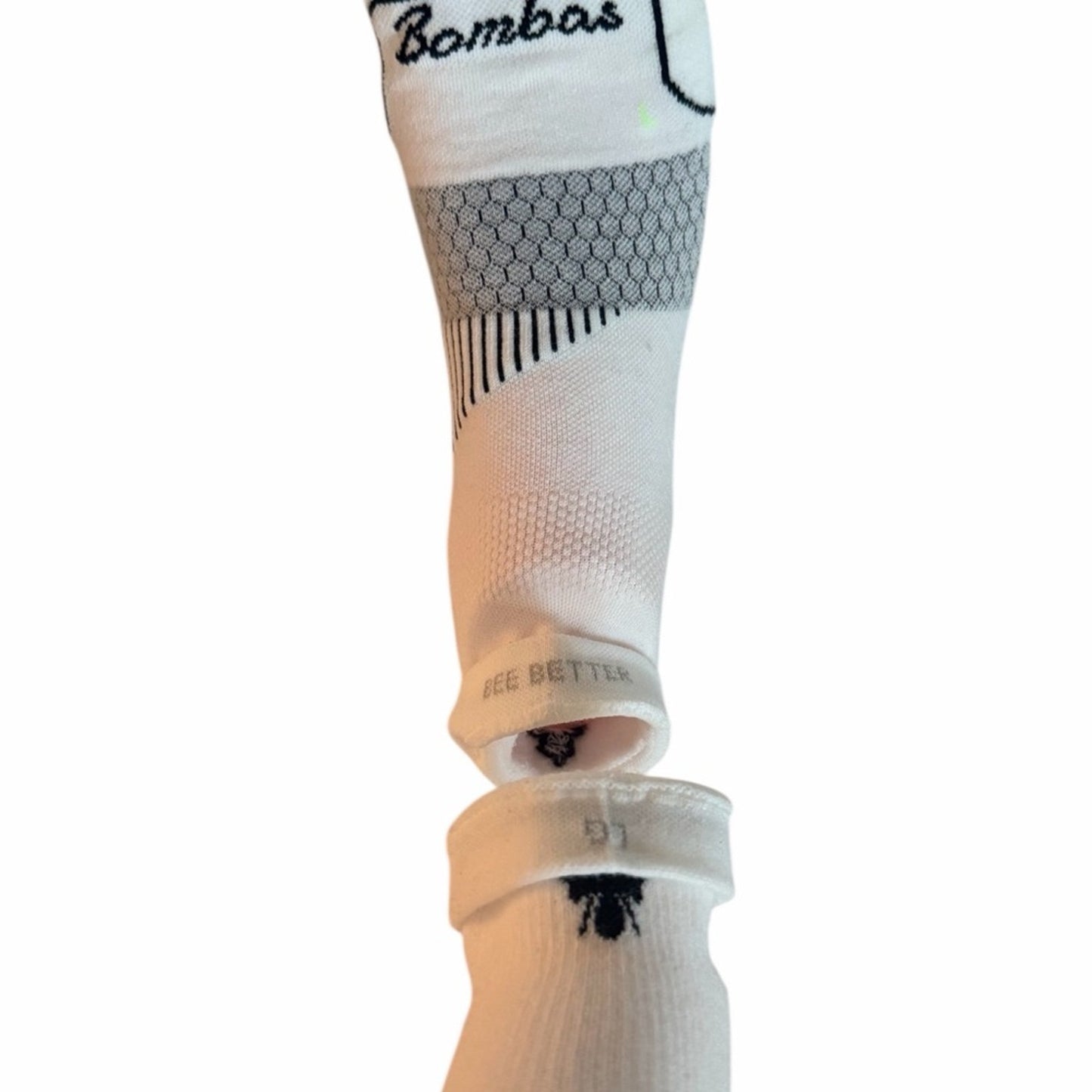 Bombas Quarter Crew Socks 3 Pack Size L Cushioned Athletic Black White NEW