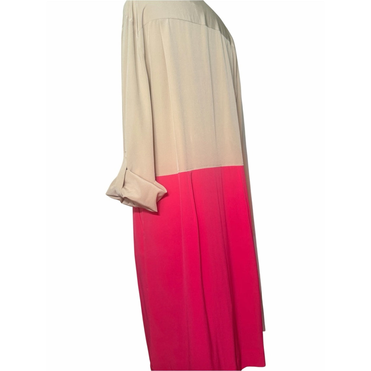 Per Se by Carlisle Street Fair 100% Silk Colorblock Shirt Dress Size 12 NWT