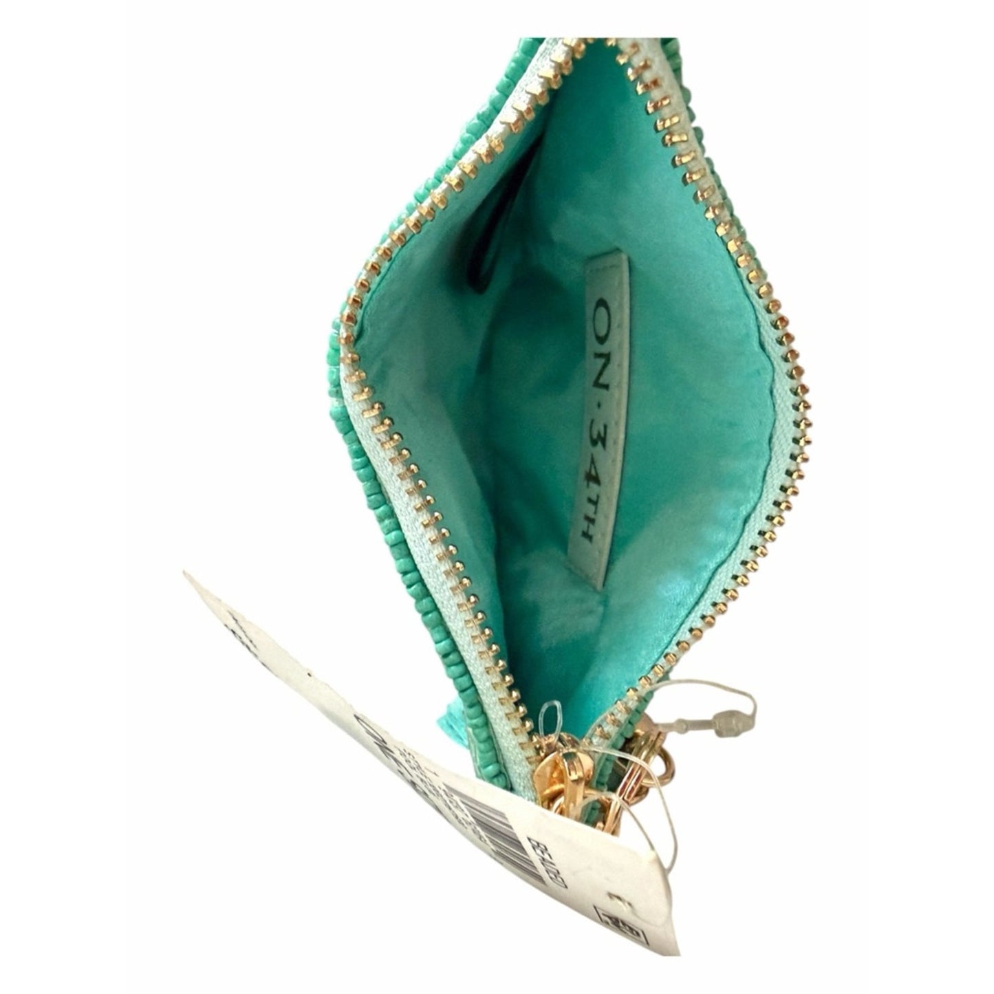 Beaded Coin Purse Mini Clutch Wristlet Style Zip Tassel Bag Coquette Girl NWT