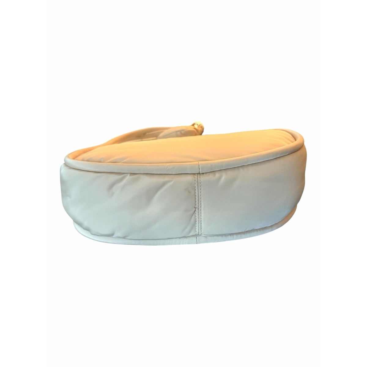 Nylon Puffer Bag -Hobo- Crescent Shoulder Bag Cold Cream NWT