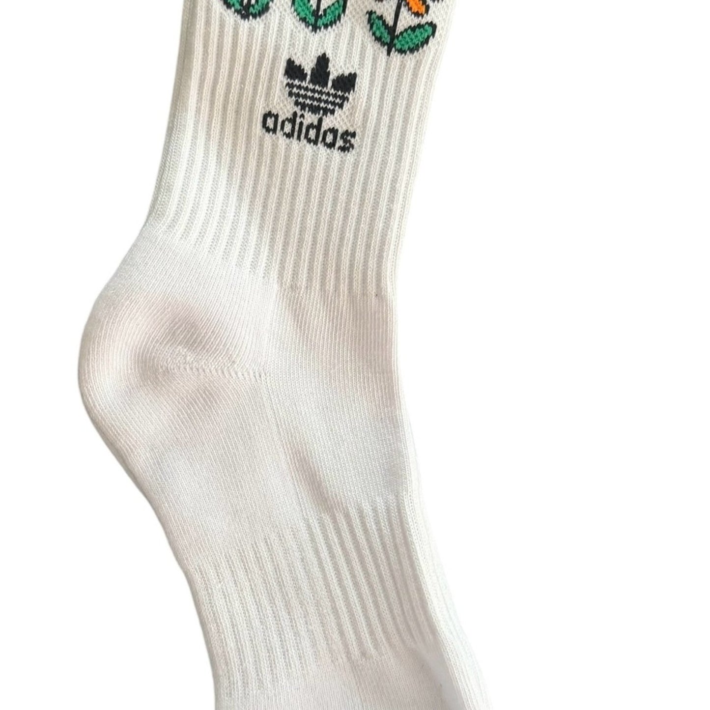 Adidas Originals Floral Crew Socks 3 Pack Women’s M Yellow Black White - NEW