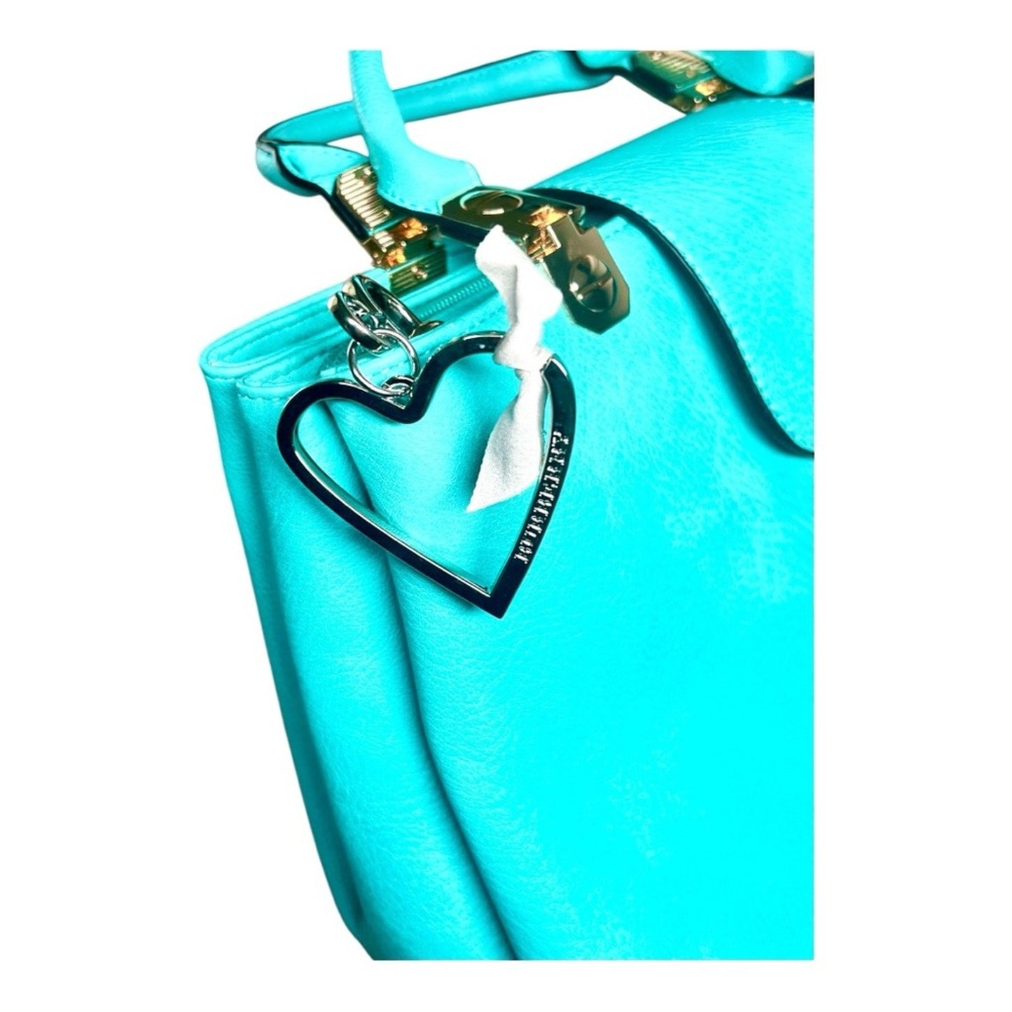 Burberry Silver Heart Bag Charm New In Box