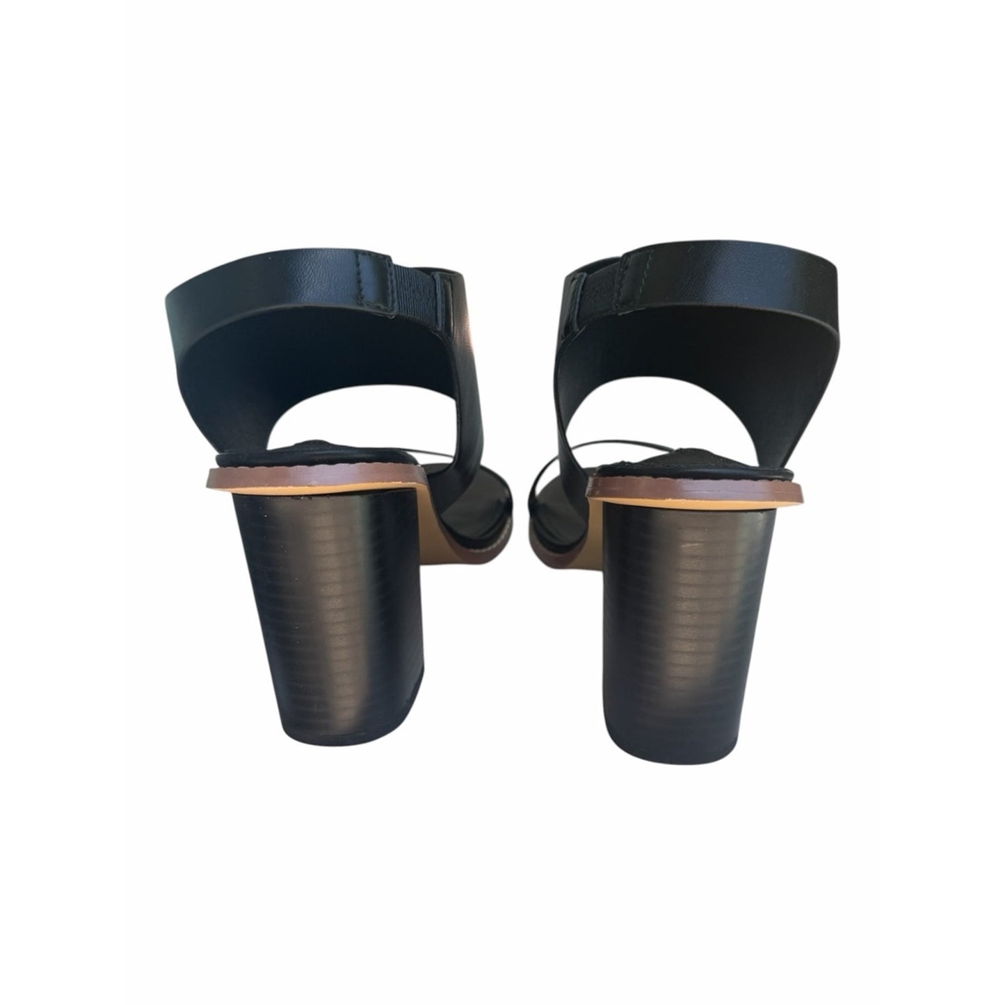 French Connection Lori Black Block Heel Slingback Sandals NIB Size 8.5