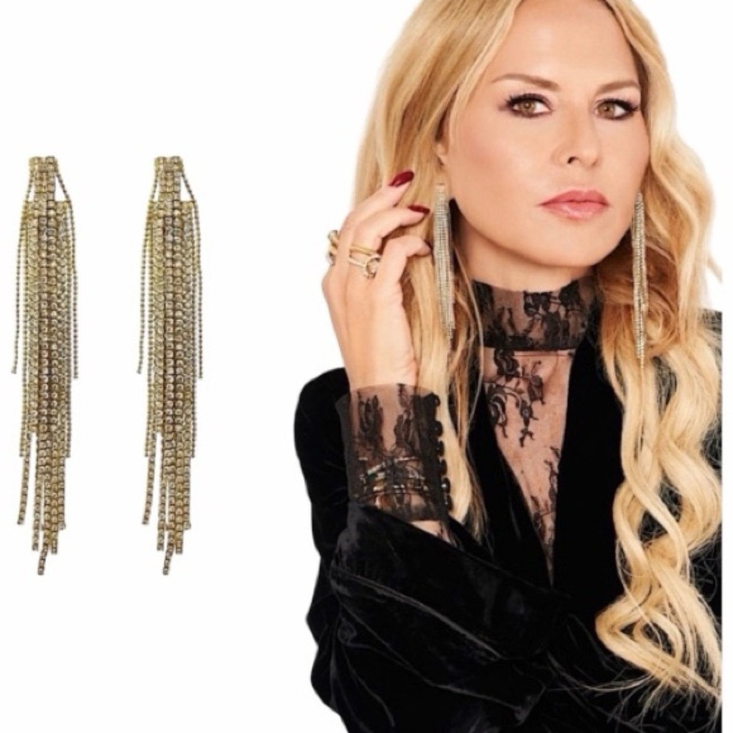 Jackie Mack x Rachel Zoe Adhara Earrings with Sterling Silver Posts