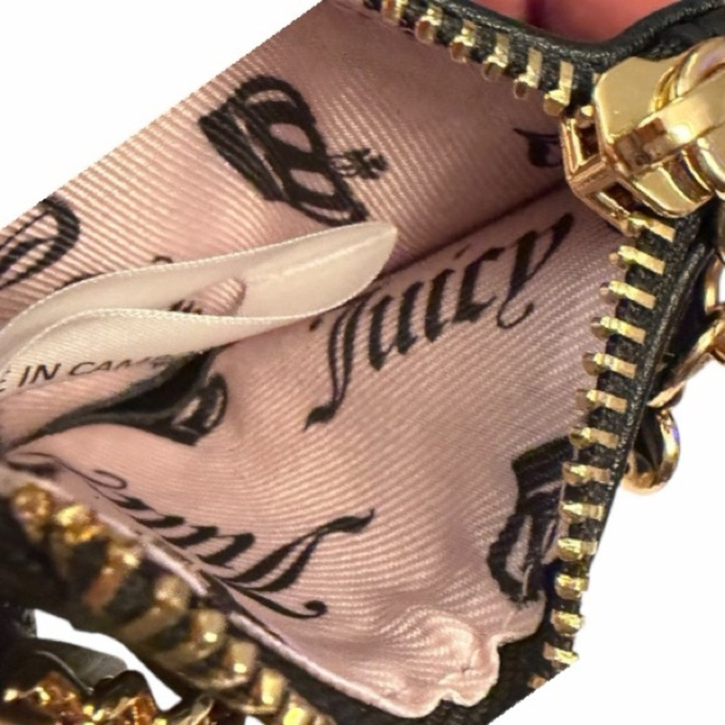 Juicy Couture Black Card Holder with Gold Accents