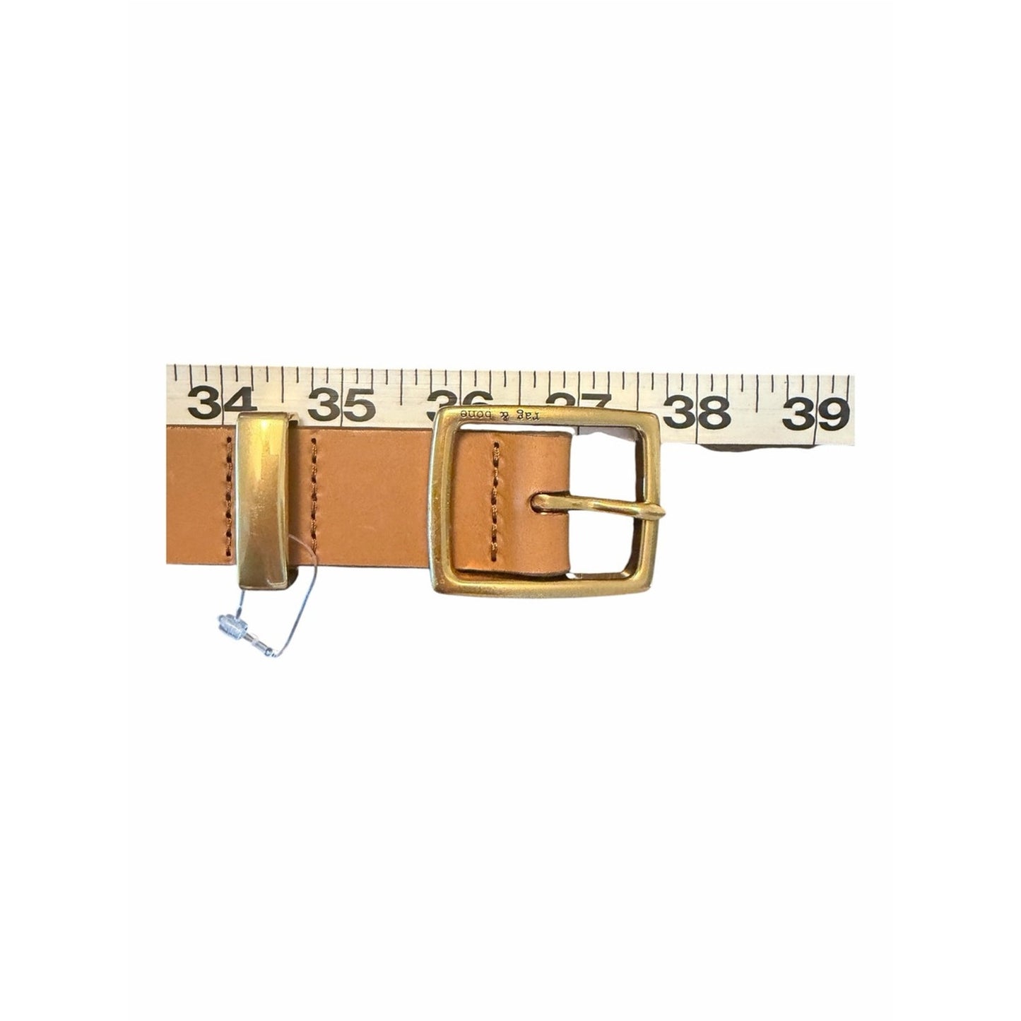 Rag & Bone NEW Genuine Leather Belt Tan Gold Brass Buckle Small