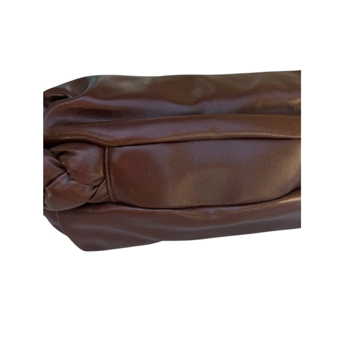 HEREU Espiga Braided Leather Hobo Shoulder Bag Chocolate Brown NEW w/Dust Bag