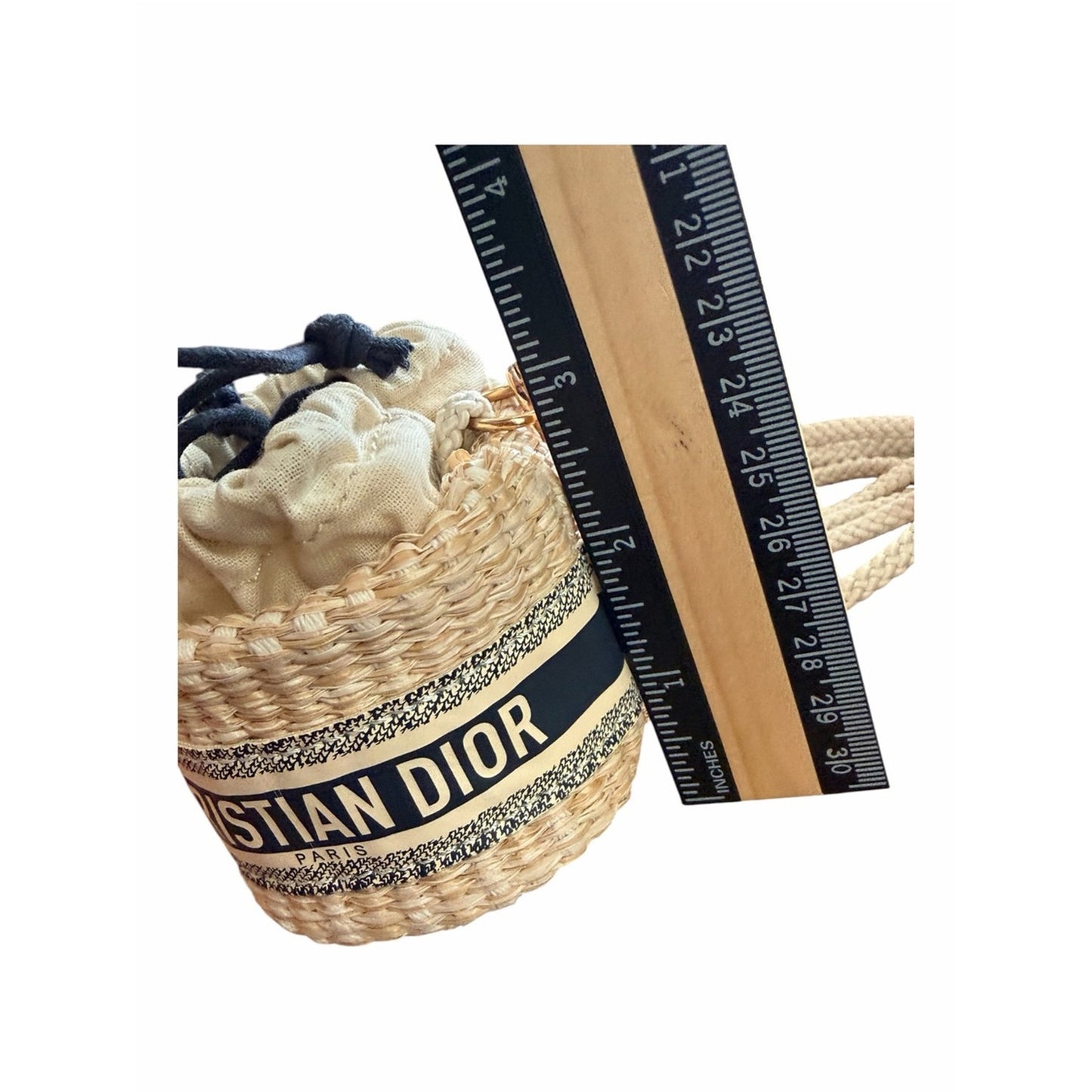 Christian Dior Beauty Mini Raffia Bucket Crossbody Bag New