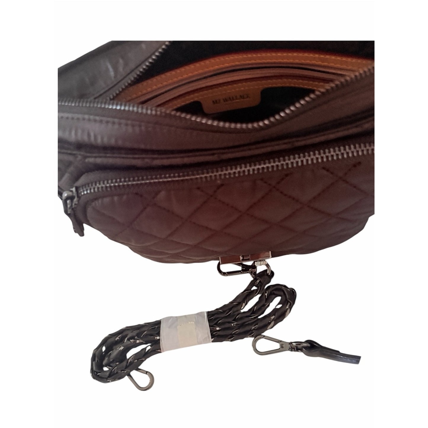 MZ Wallace Small Crosby Lock Crossbody Espresso Brown NWT 3 Straps