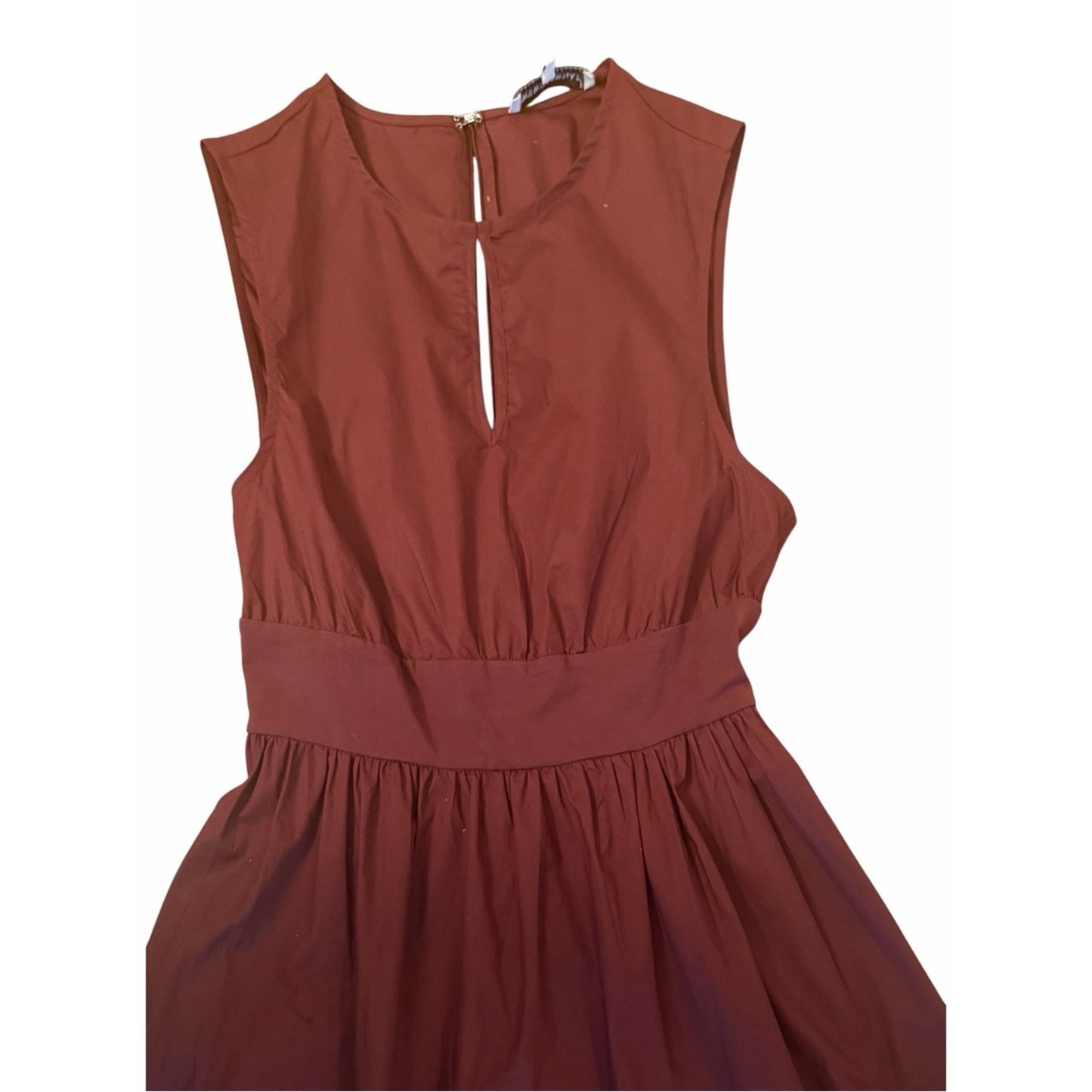 WeWoreWhat Wine Color Cotton Poplin Maxi Dress M Fit & Flare NWT