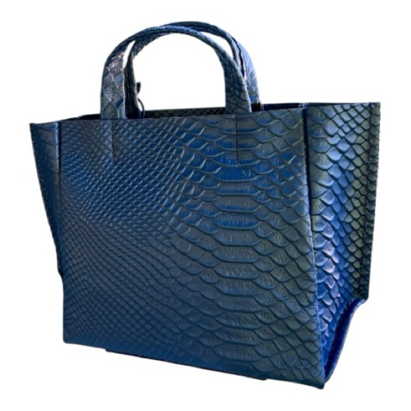 AMPERSAND Blue Python Mini Tote / Micro Crossbody Bag 
NWT