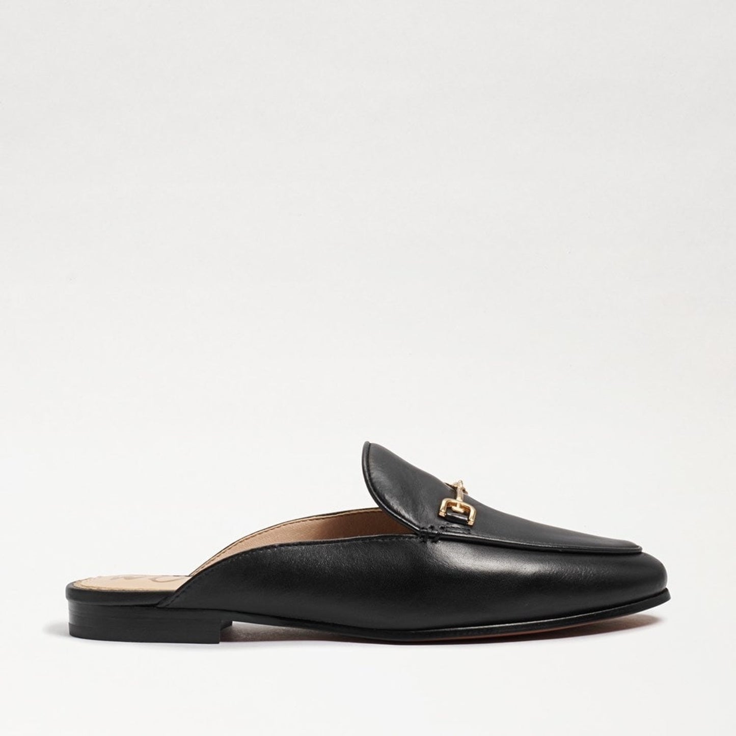 Sam Edelman Linnie Black Leather Bit Mule Loafers Gold Hardware 8.5 NWOT