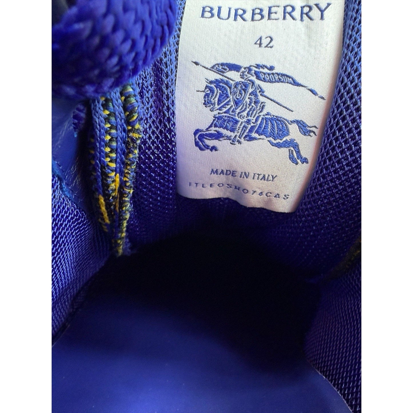 NEW Burberry Bright Navy Knit Low Top Trainers Sneakers  Men's EU 42 US 9  Italy