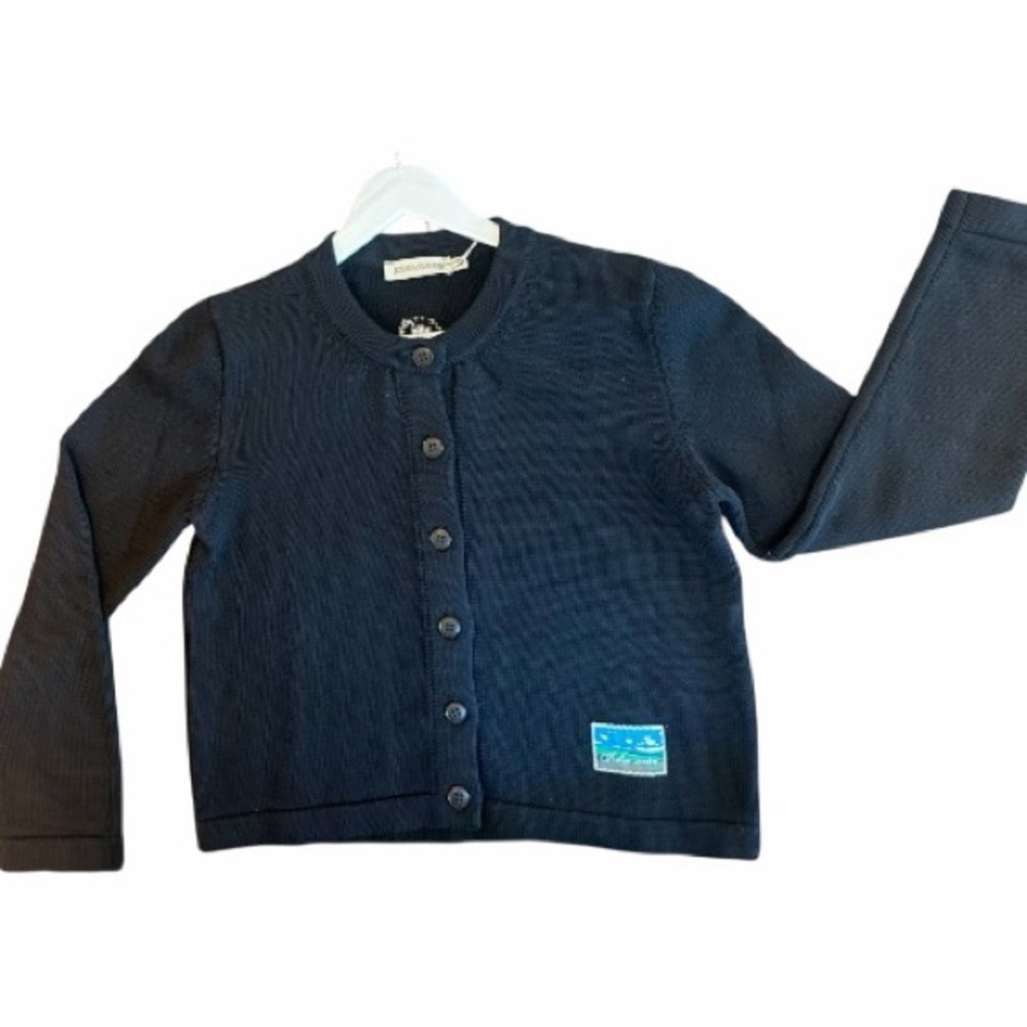 Joshua Sanders Navy Blue Cardigan w/Daisy on Back NWT size Med