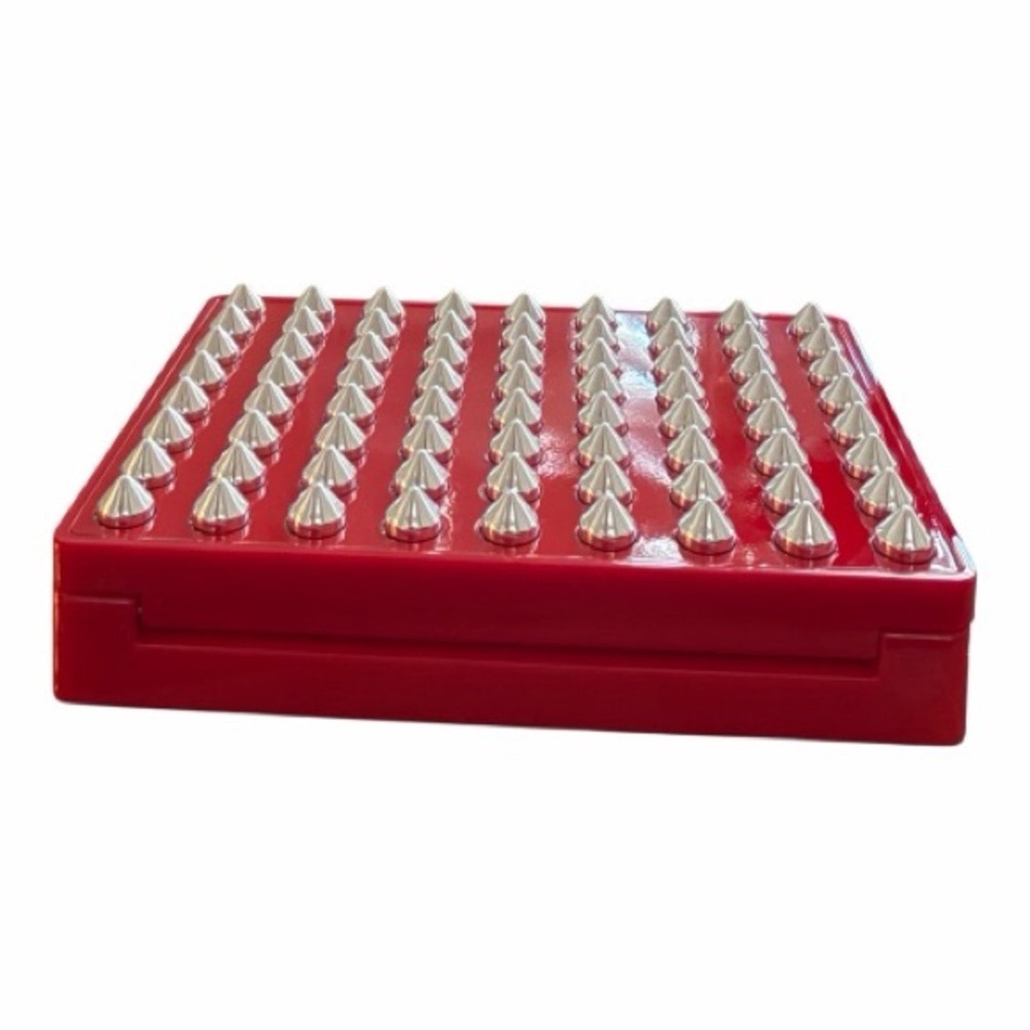 Christian Louboutin Red & Silver Studded Case & Key NWB