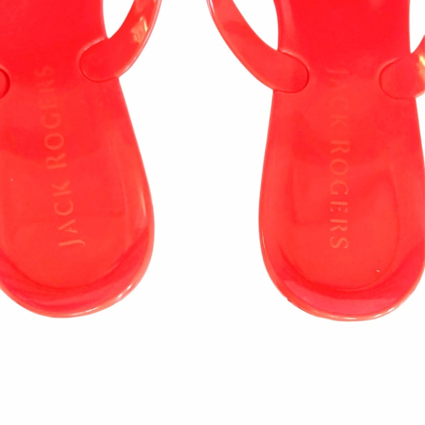 Jack Rogers Collins Jelly Sandals Coral PVC Medallion Flip Flops Size 10 NIB