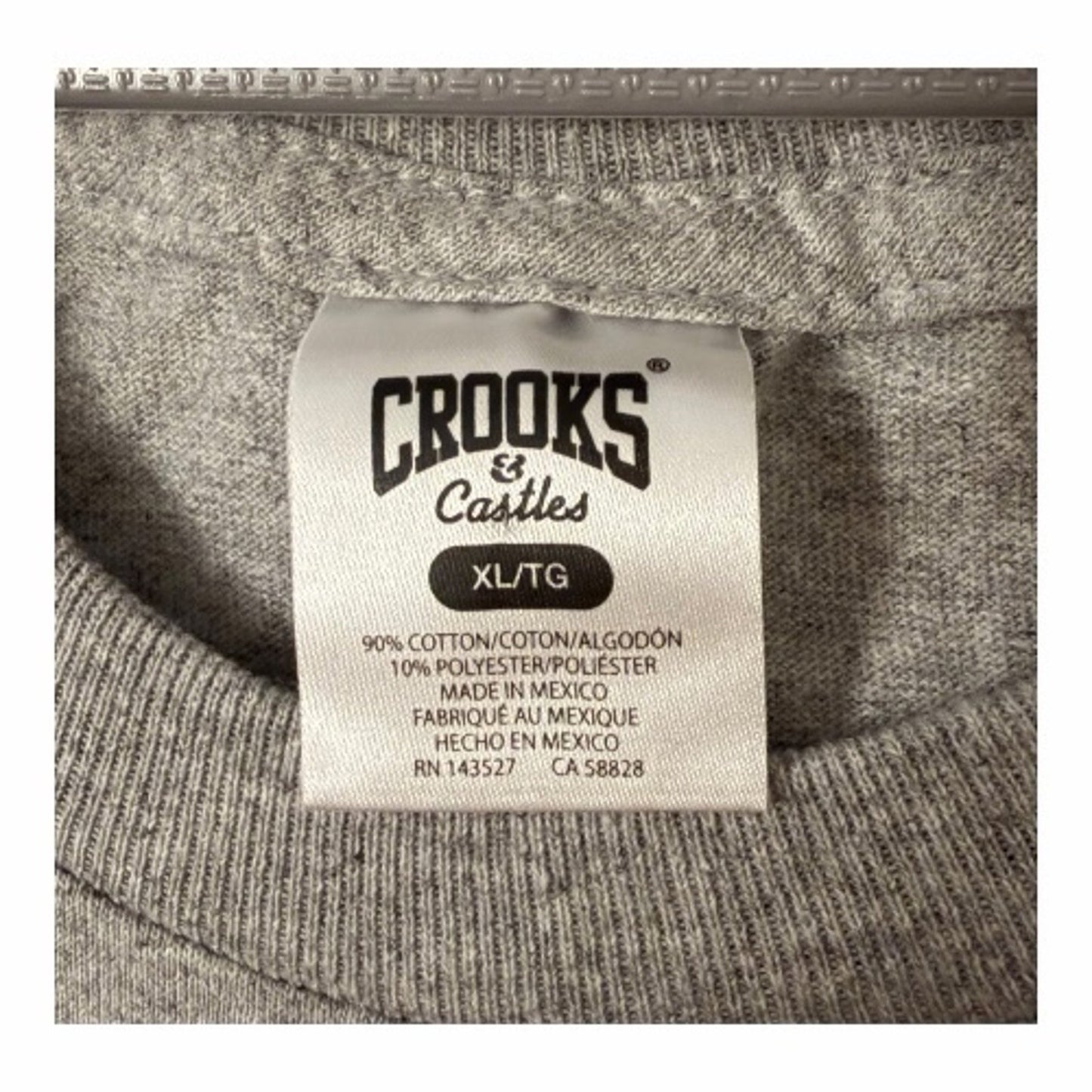 Crooks & Castles Men's XL Graphic T-Shirt Heather Gray Yellow NWOT