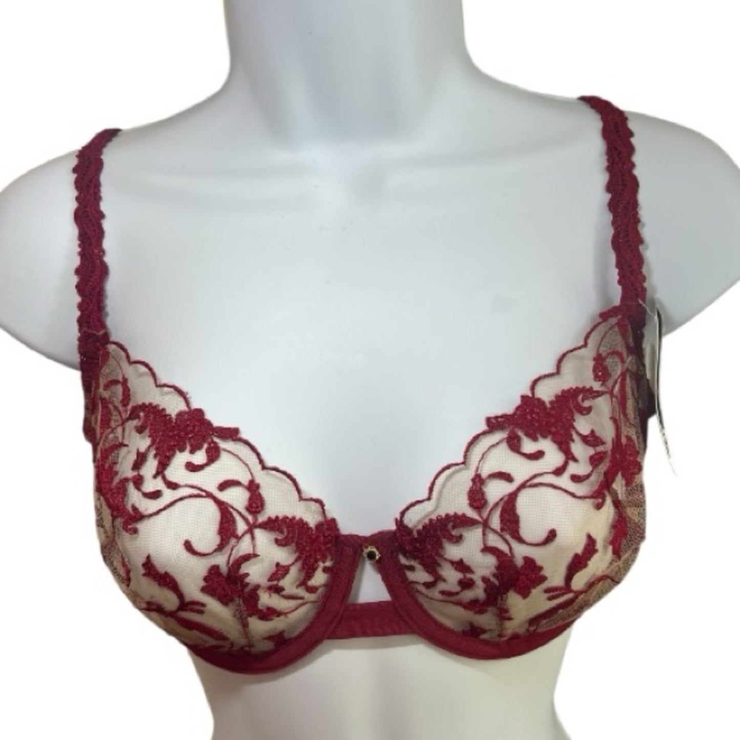 Warcoal Elegant Red Lace Underwire Bra 32D NWT