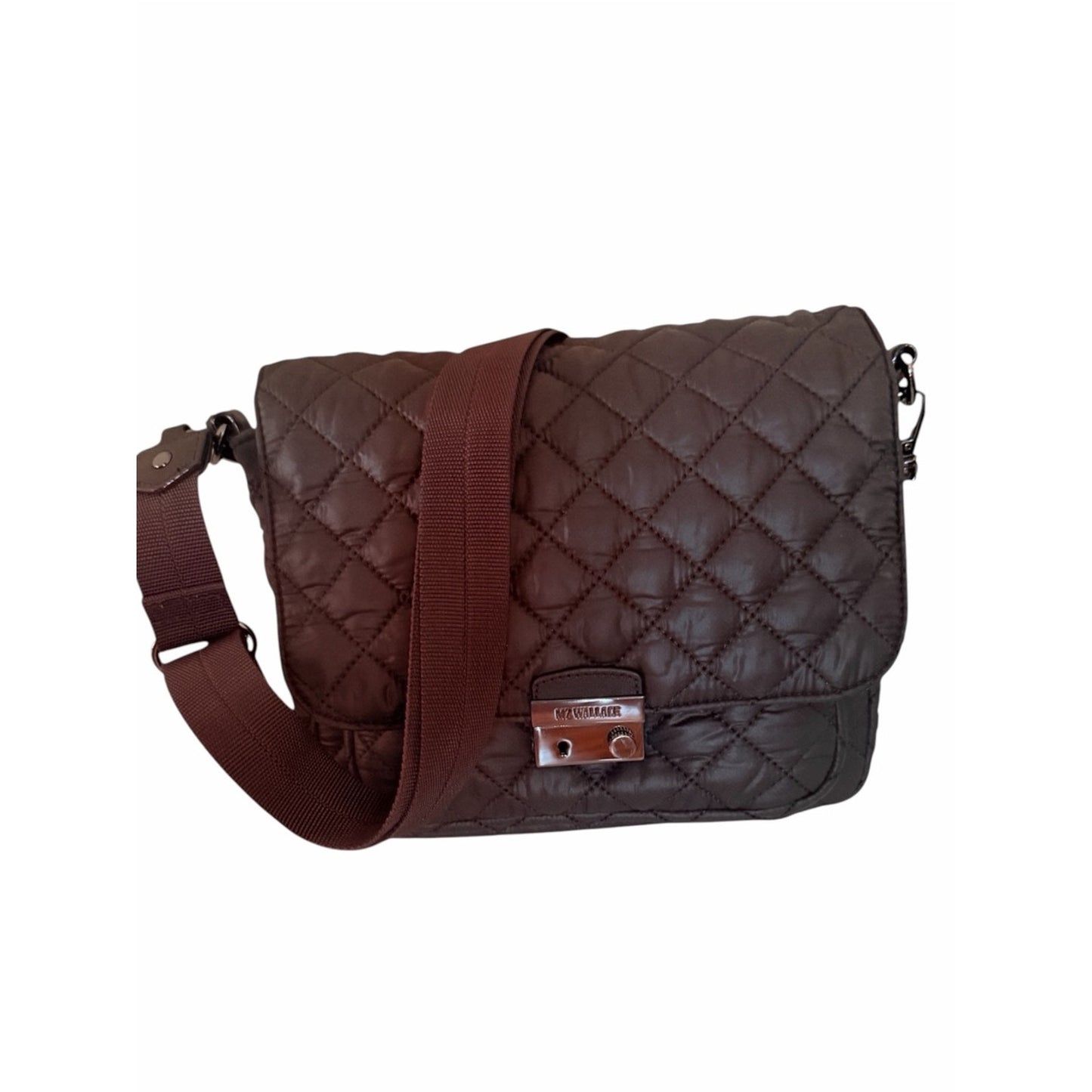 MZ Wallace Small Crosby Lock Crossbody Espresso Brown NWT 3 Straps