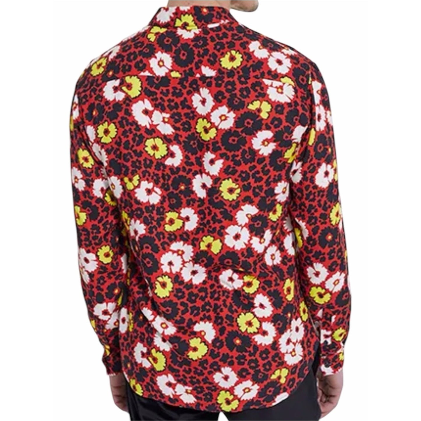 The Kooples Men’s M Animal Print Floral Button Down Shirt Slim Fit Unisex NWT