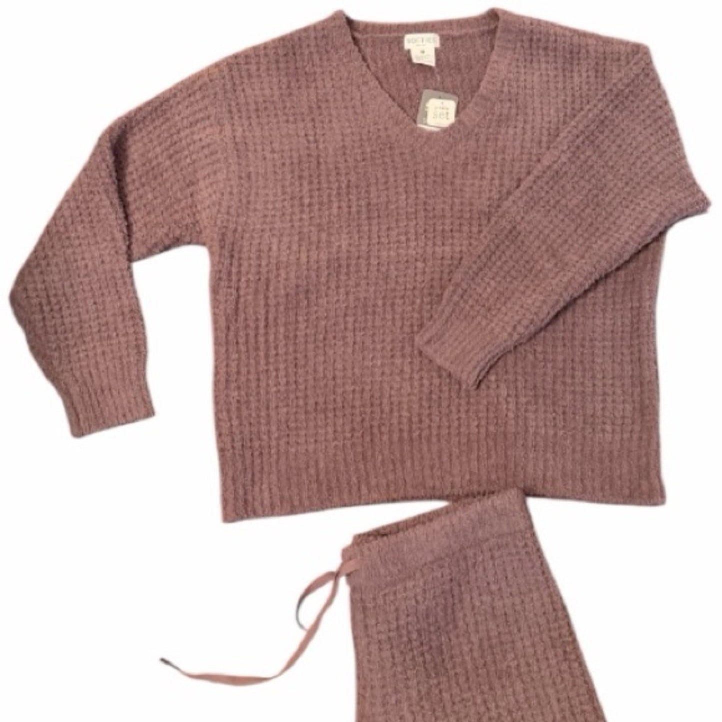 Softies XL Waffle Marshmallow Lounge Set Driftwood Oprah Favorite Things NWT