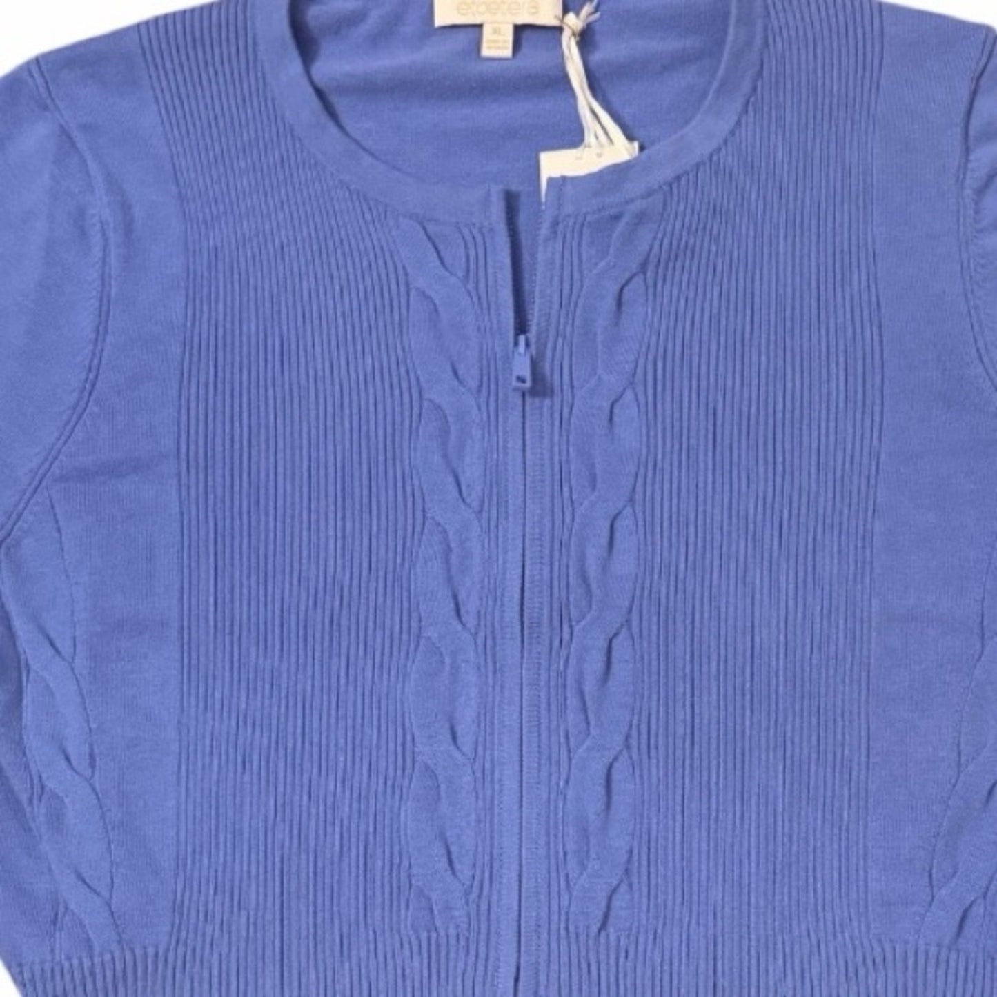 Etcetera Santorini Zip-Up Cardigan | Parisian Blue | Women’s XL | NWT