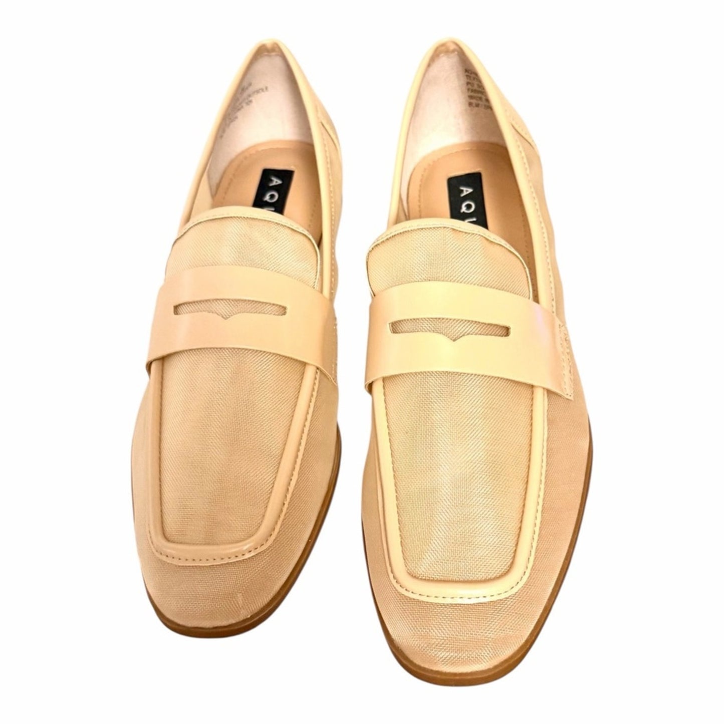 AQUA Neda Nude Loafers Size 10  Classic Academia Quiet Luxury Summer Flats