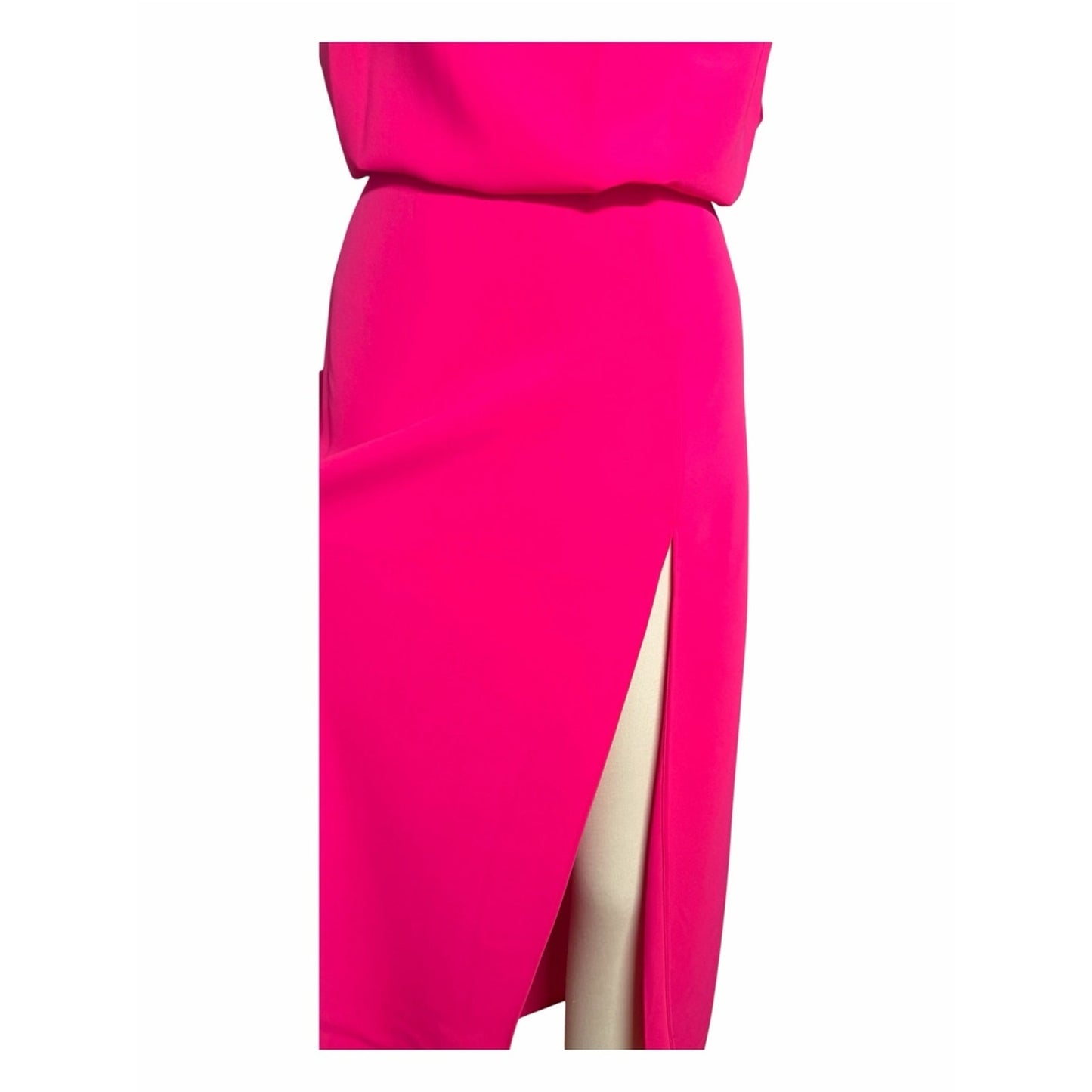 Amanda Uprichard Franny Hot Pink Midi Dress NWT XL Wedding Guest Cocktail