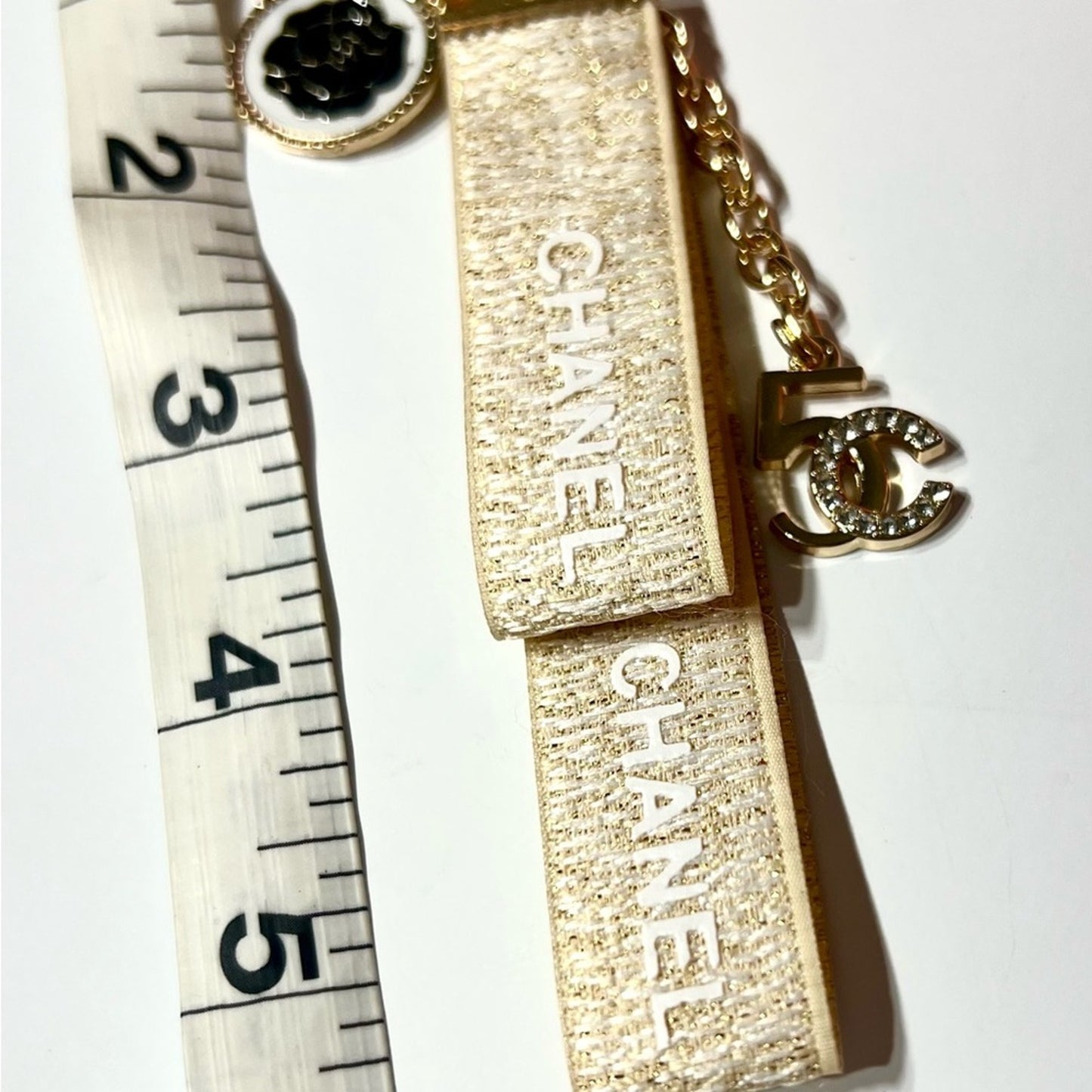 CHANEL Cream and Gold Key Holder 50th Anniversary - Bag Charm NIB