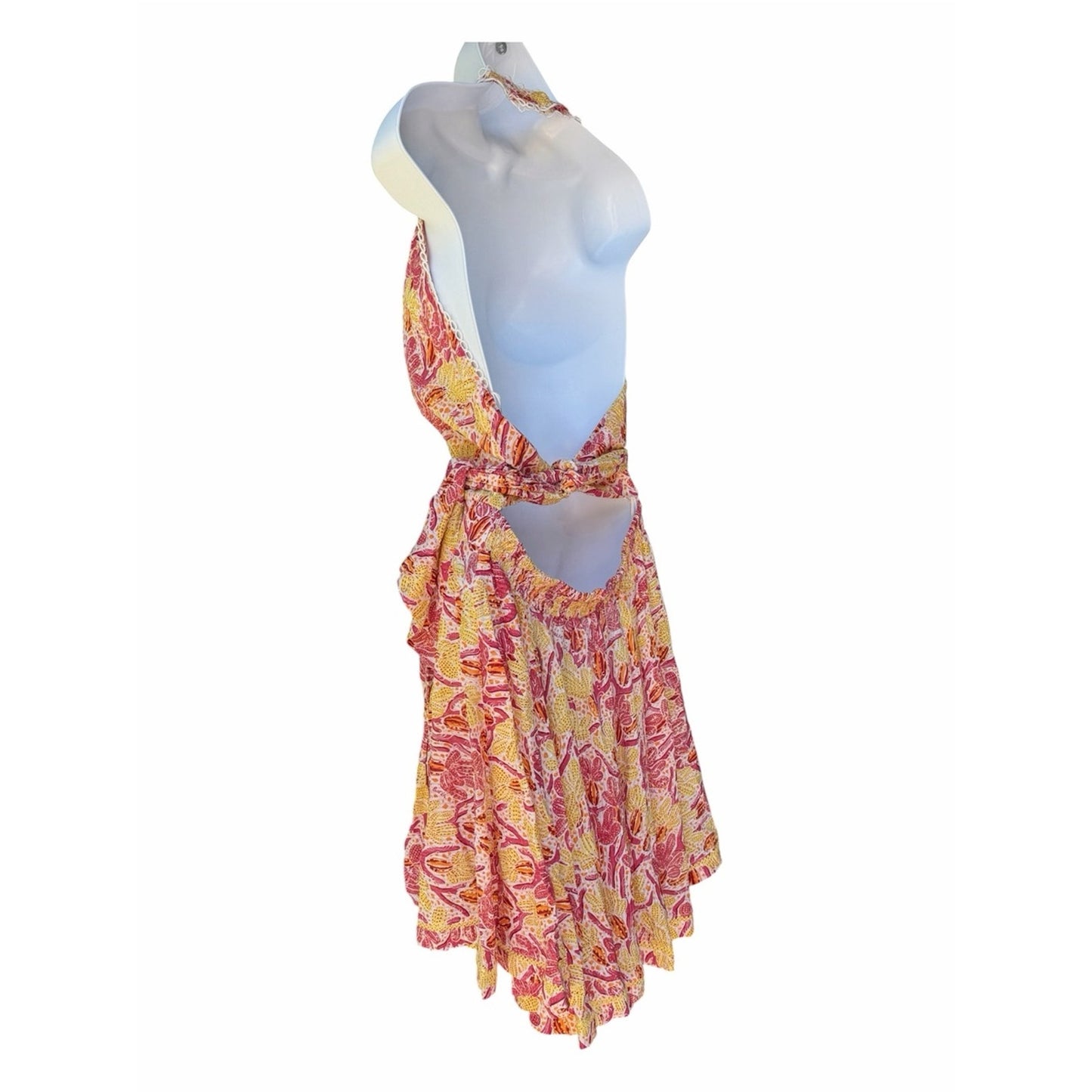 Poupette St Barth Beth Mini Dress Backless Tropical Resort Halter L New