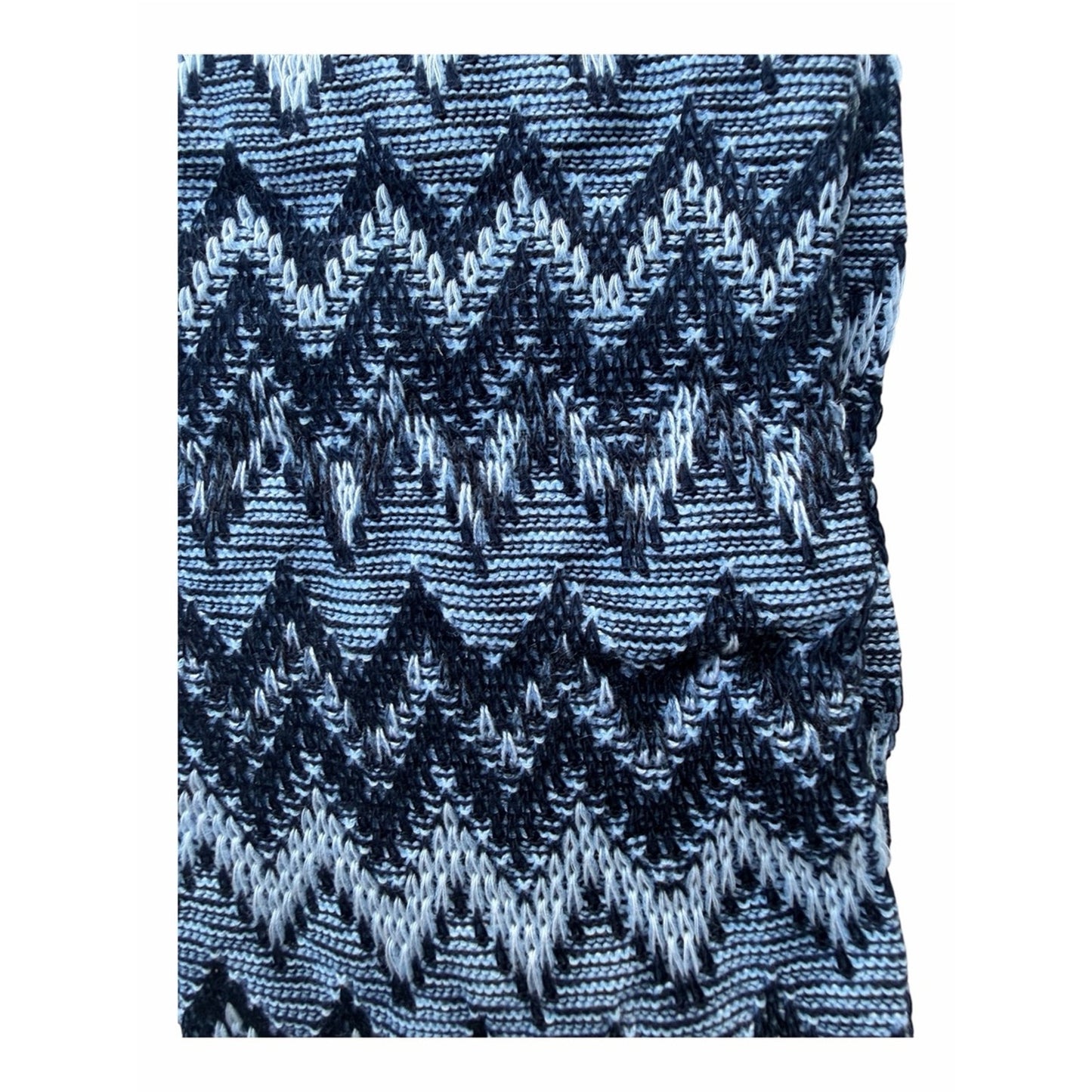 MISSONI Made in Italy Zig Zag Knit Socks L/XL NWT Luxury Designer Hosiery Navy