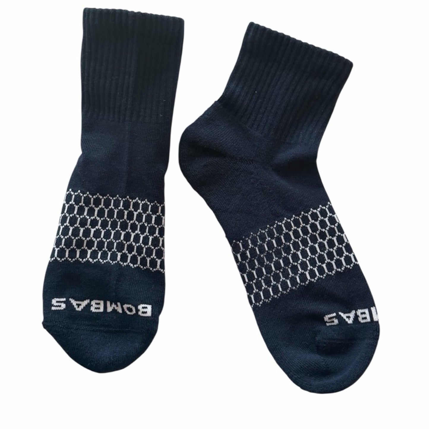 3 Pair Bombas Navy Quarter/Crew Socks Size Medium (Women 7.5-9.5 / Men 7-9) NWT