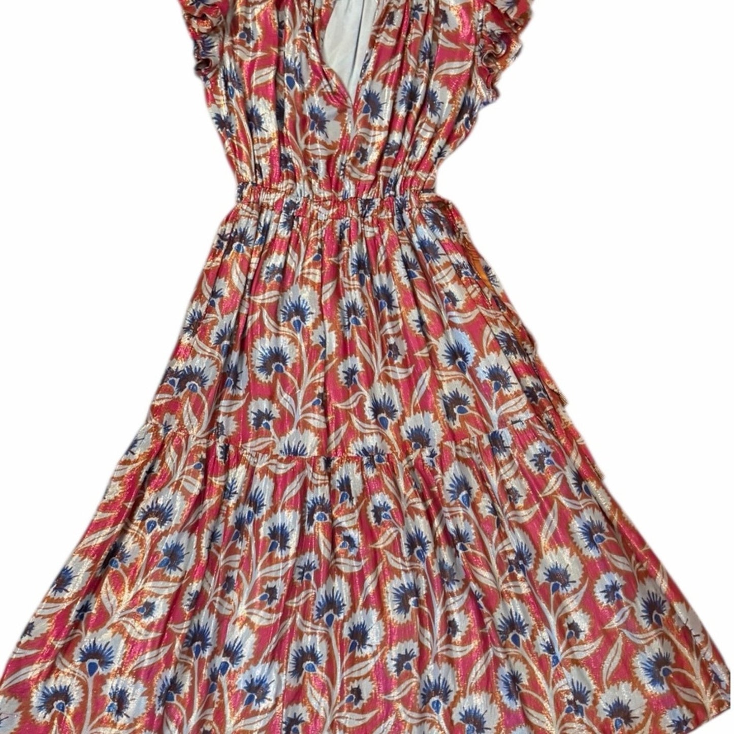 Omika Metallic Floral Midi Maxi Dress NWT Anthropologie Boho Small