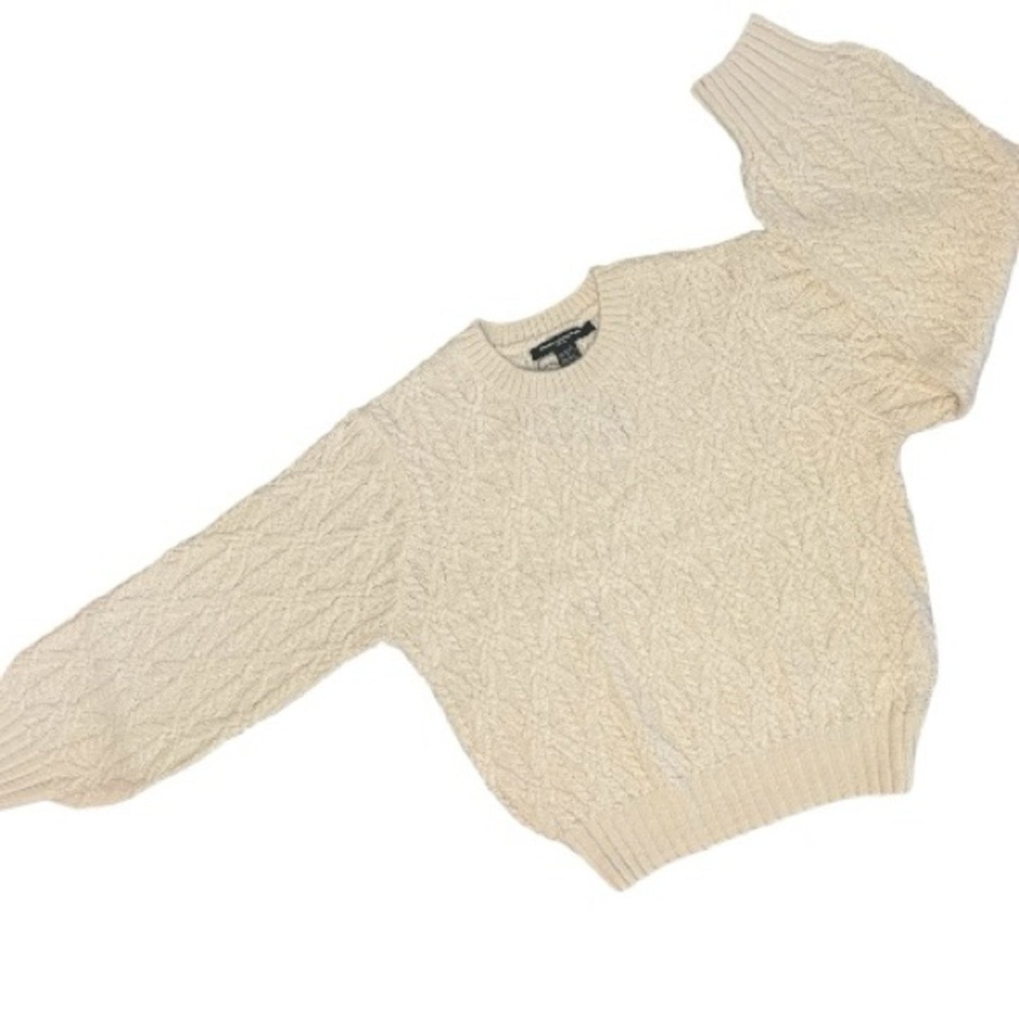 French Connection Layon Jini Cable Crewneck Cream Sweater Size M
NWT