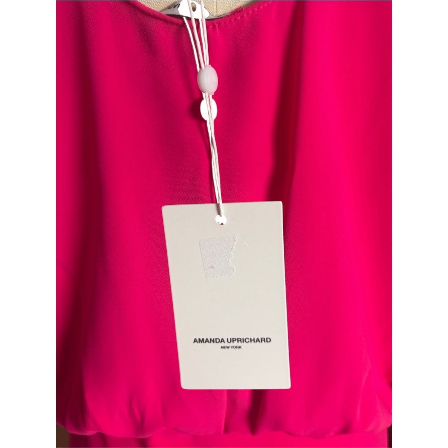 Amanda Uprichard Franny Hot Pink Midi Dress NWT XL Wedding Guest Cocktail