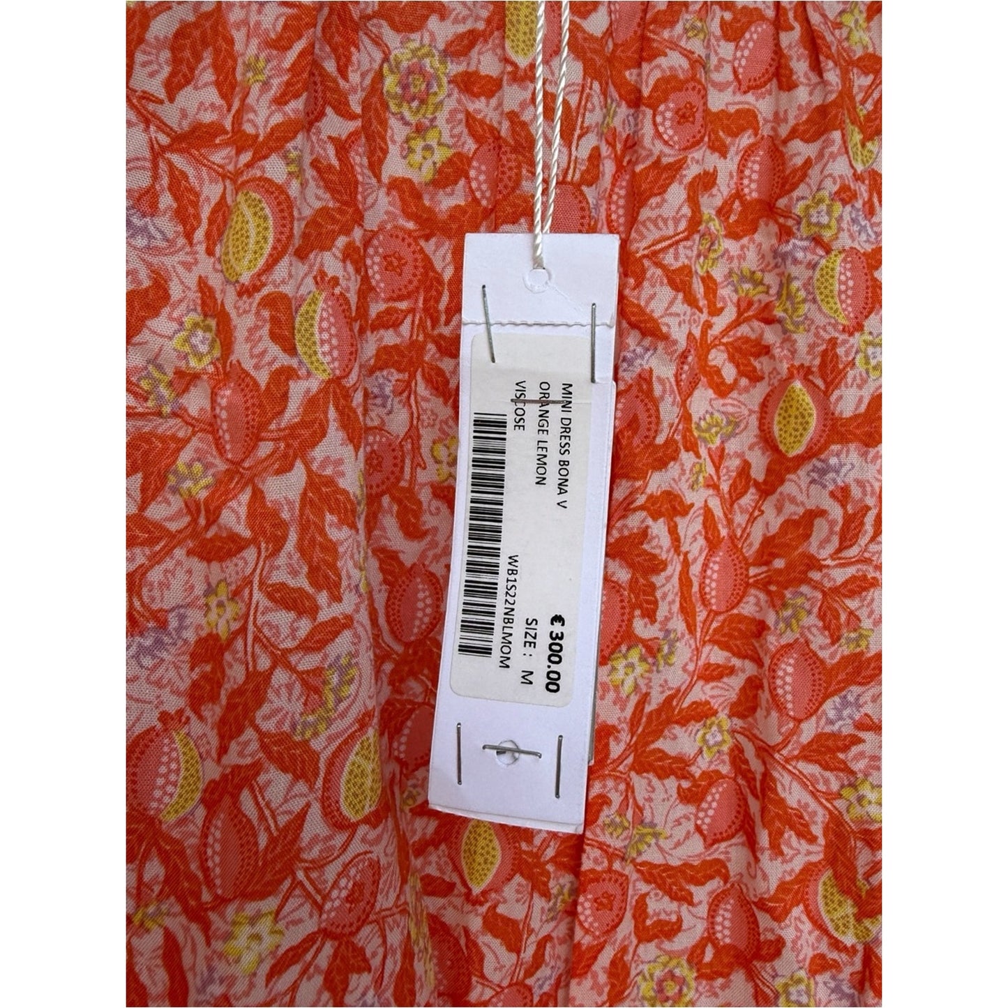 POUPETTE ST BARTH Bona V Mini Dress Orange Lemon Print NWT Size Medium