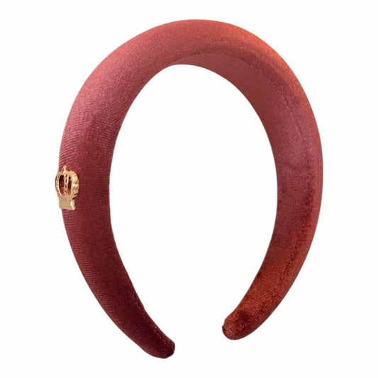 Dolce & Gabbana Velvet Crown Headband Burgundy Luxury Hair Accessory NIB