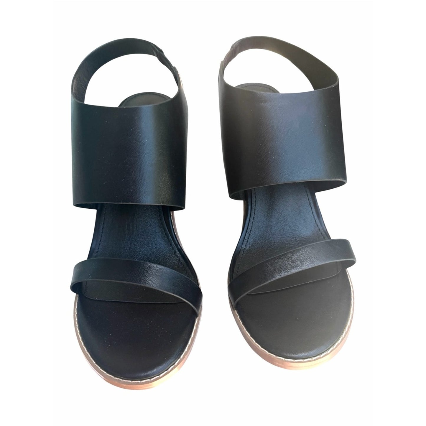 French Connection Lori Black Block Heel Slingback Sandals NIB Size 8.5