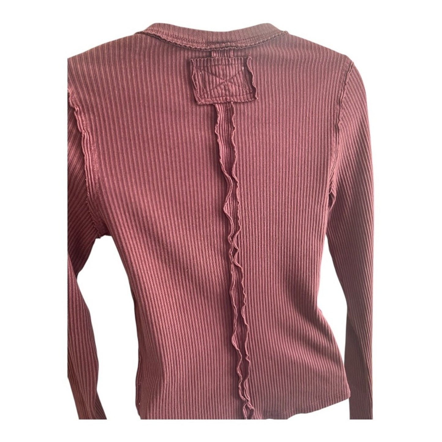 Free People Ribbed Mauve Button-Up Sweater Women's Large NWT