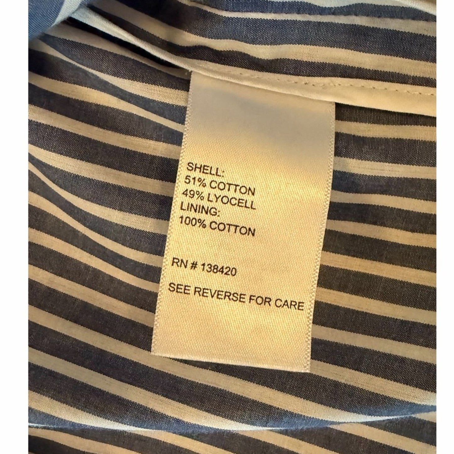 Etcetera Blue White Stripe Wrap Dress Size 10 Knee Length Coastal Preppy NWT