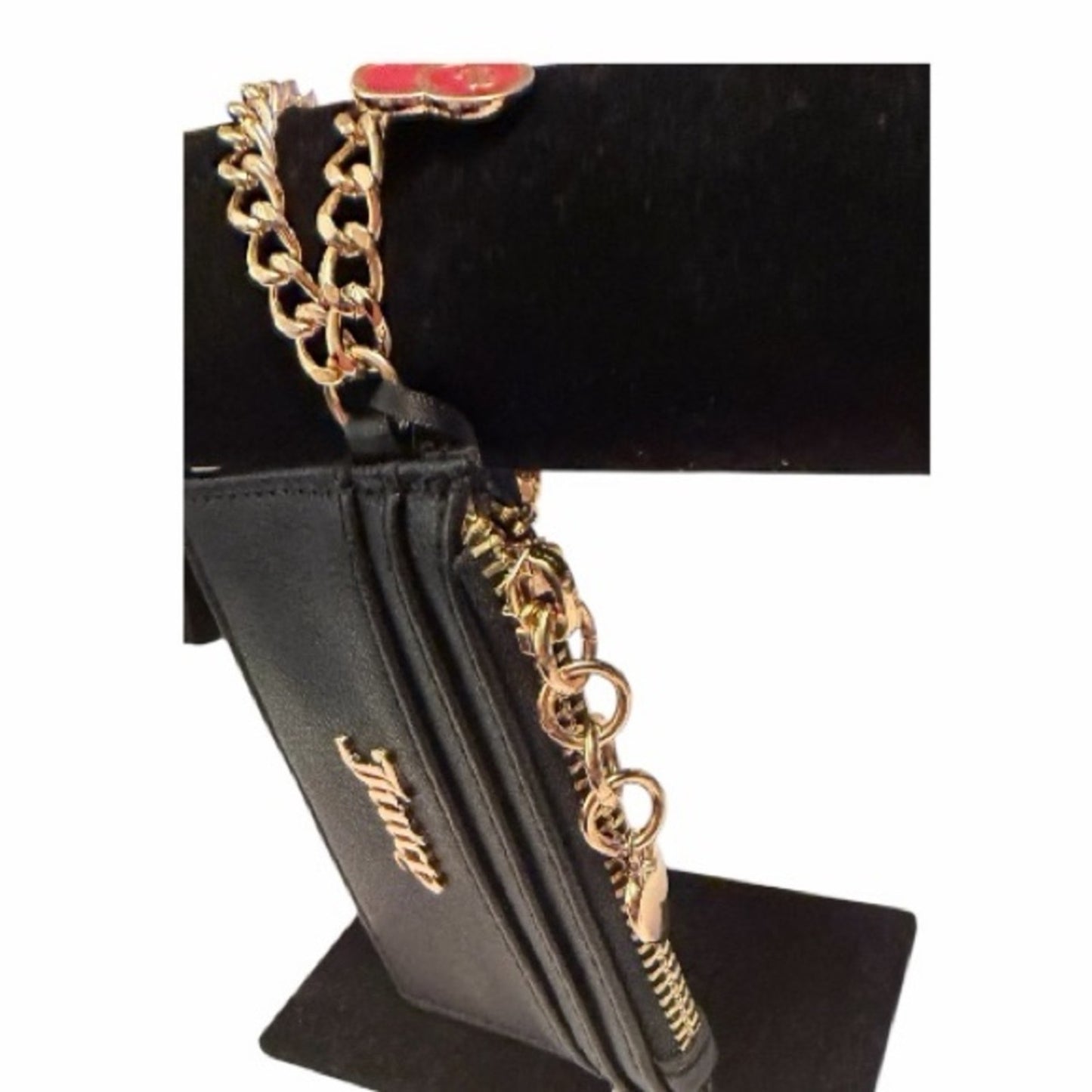 Juicy Couture Black Card Holder with Gold Accents